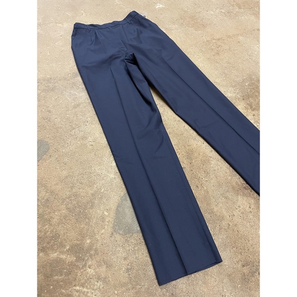 Vintage DSCP Dress Pants Womens 12WR Blue Wool Blend Pleated Uniform 90s - Picture 2 of 16
